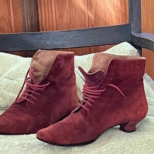 Suede Booties Italian Vintage